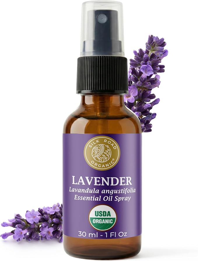 Silk Road Organic Lavender Essential Oil Spray, Lavandula Angustifolia by SILKROADORGANIC