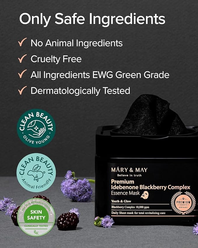 Mary&May Premium Idebenone Blackberry Complex Essence Mask – Bamboo Charcoal - Image 6