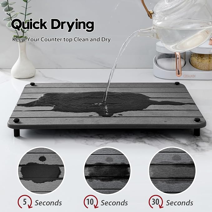 Razborci Stone Dish Drying Mat for Kitchen Counter, Water Absorbing Bathroom - Image 2