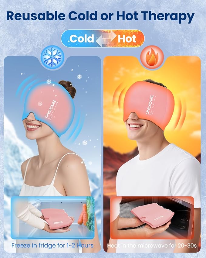 ONLYCARE Migraine Relief Cap, Upgraded Odorless Migraine Ice Head Wrap - Image 6