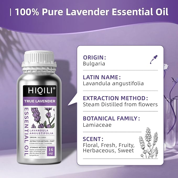 HIQILI Lavender Essential Oil Large Capacity, 100% Natural - Image 3