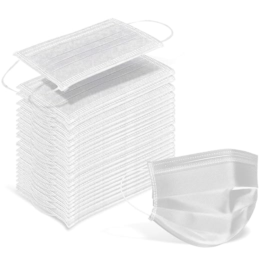 Wecolor 100 Pcs Disposable 3 Ply Earloop Face Masks, Suitable by Buynow