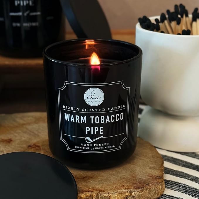 DW Home Warm Tobacco Pipe Scented Candles, 9 oz Single Wick Medium Jar - Image 5