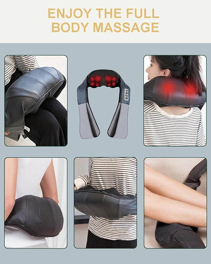 Neck Massager with Heat, Shiatsu Shoulder and Back Massager, Electric Kneading - Image 6
