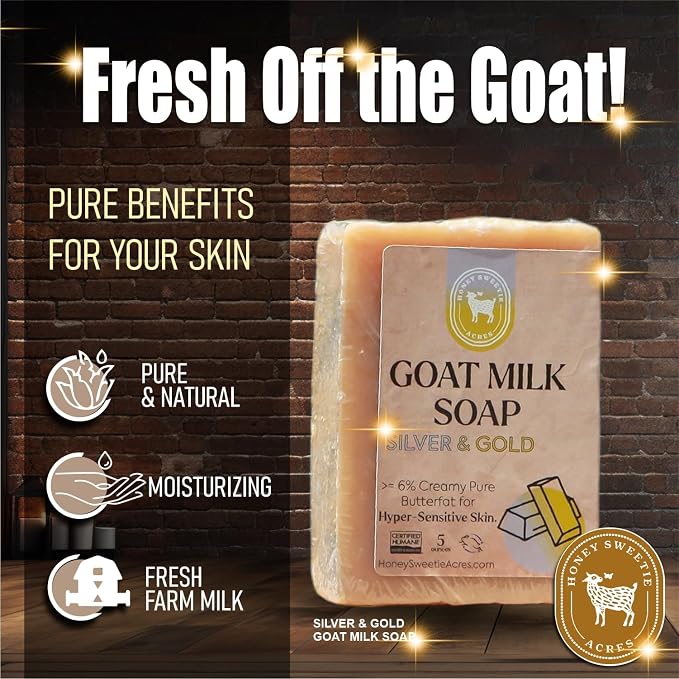 Honey Sweetie Acres Silver and Gold Goat Milk Soap - Image 2