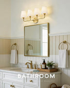 4-Light Bathroom Light Fixtures, Brushed Gold Vanity Lights - Image 8