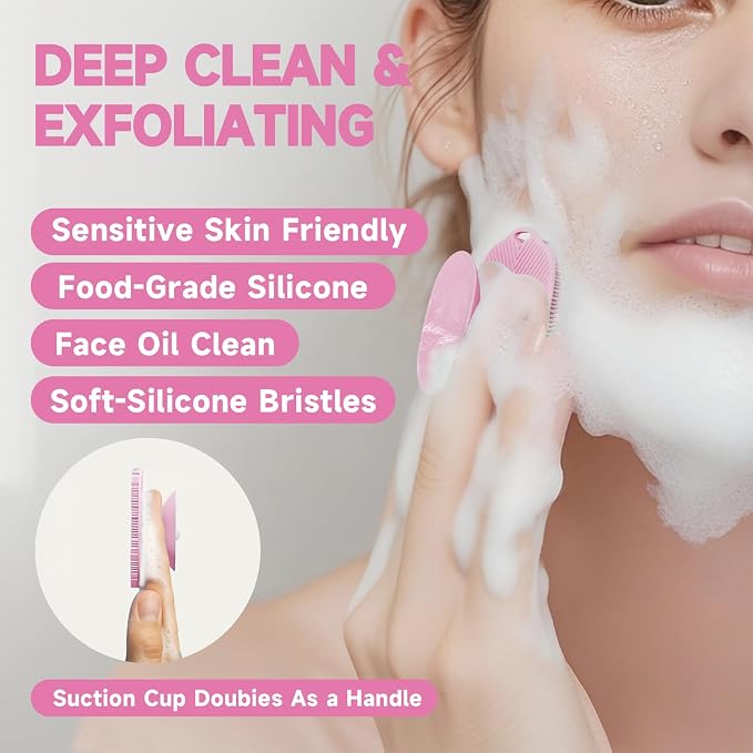2 PCS Face Scrubber, Soft Silicone Face Exfoliator - Image 8