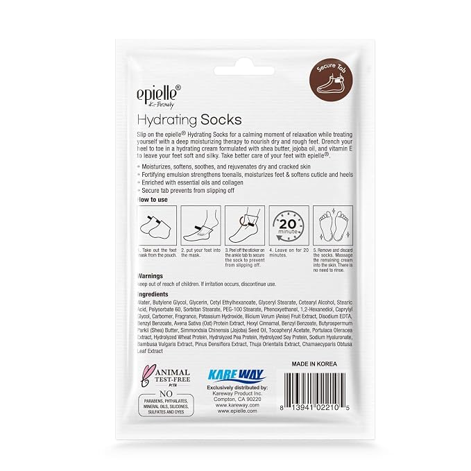 Epielle Hydrating Hand & Foot Masks, Relieve and Soften Dry, Overworked Skin - Image 9