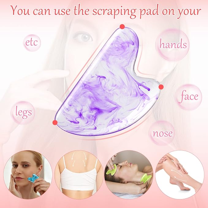 Sherr 24 Pcs Gua Sha Facial Tool Resin Gua Sha Massage Tool Heart Shaped Gua - Image 5