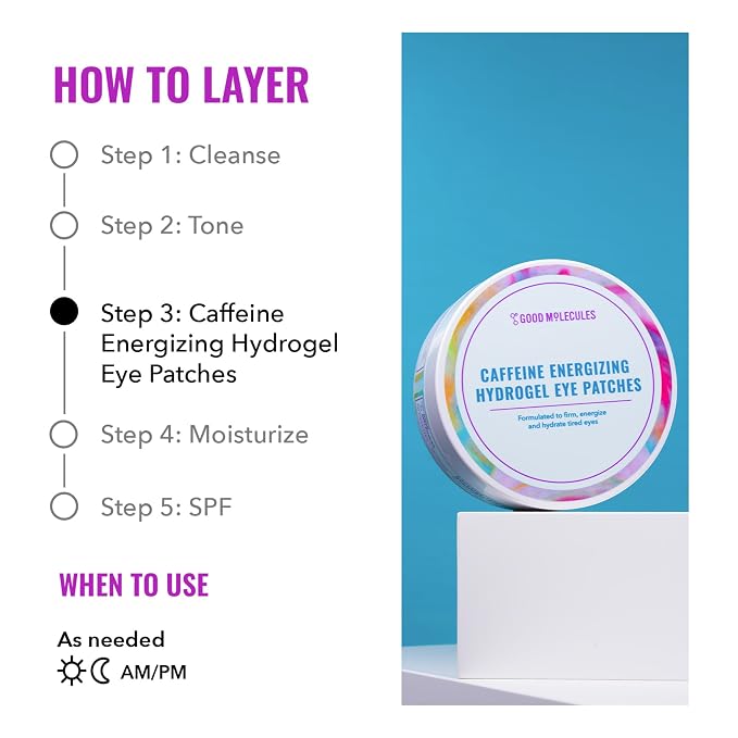 Good Molecules Caffeine Energizing Hydrogel Eye Patches - Image 5