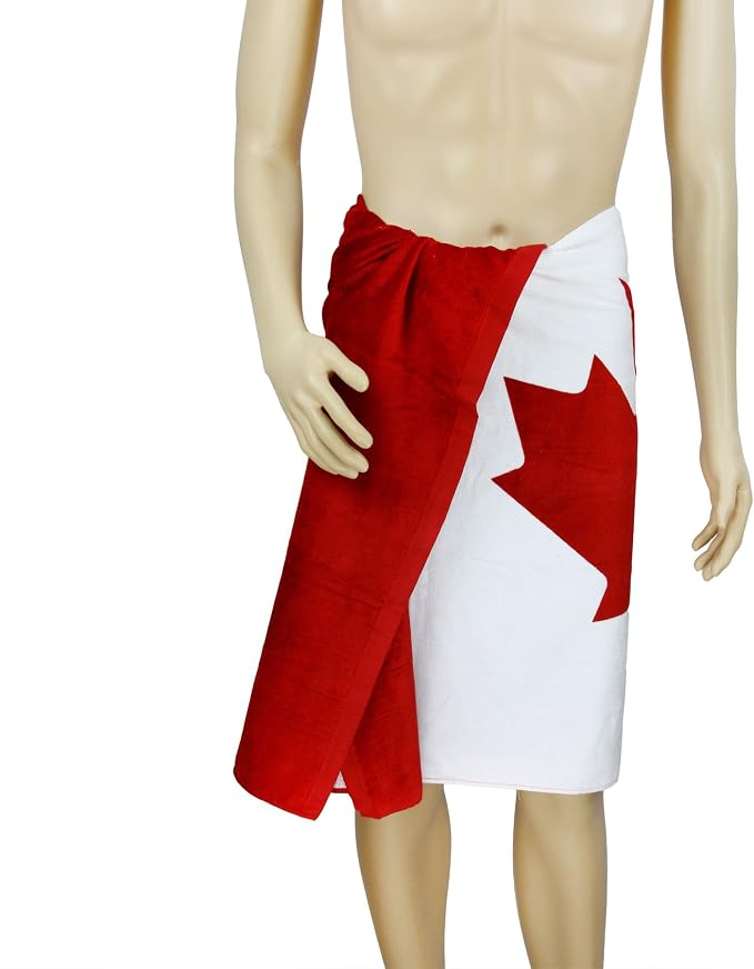 FakeFace 30"x60"Oversized Skin-Friendly Soft High Absorbent Cotton US, CA Flag - Image 5