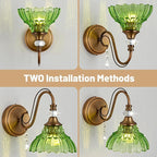 1 Piece Vintage Wall Sconce, 1-Light Matte Antique Brass Finish Wall Sconce - Image 3