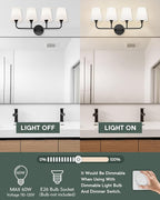 Bathroom Light Fixtures, 4 Light Matte Black Vanity Lights - Image 4
