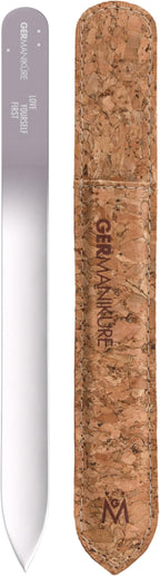 GERMANIKURE Glass Nail File in Cork Sleeve by GERMANIKURE