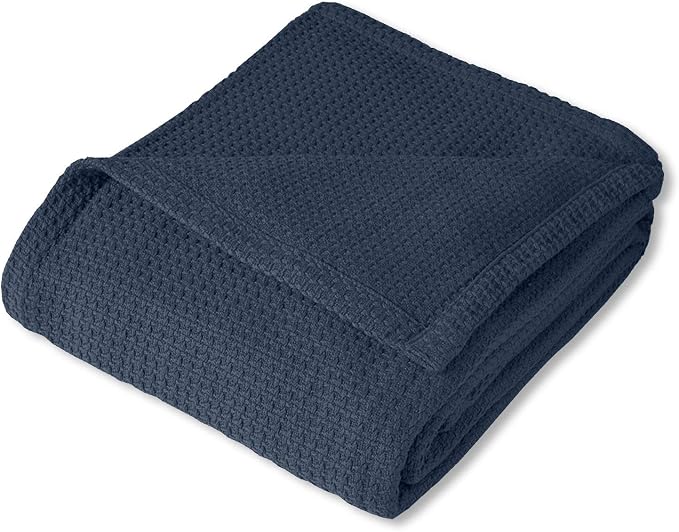 Sweet Home Collection 100% Fine Cotton Luxurious Basket Weave Blanket - Image 2