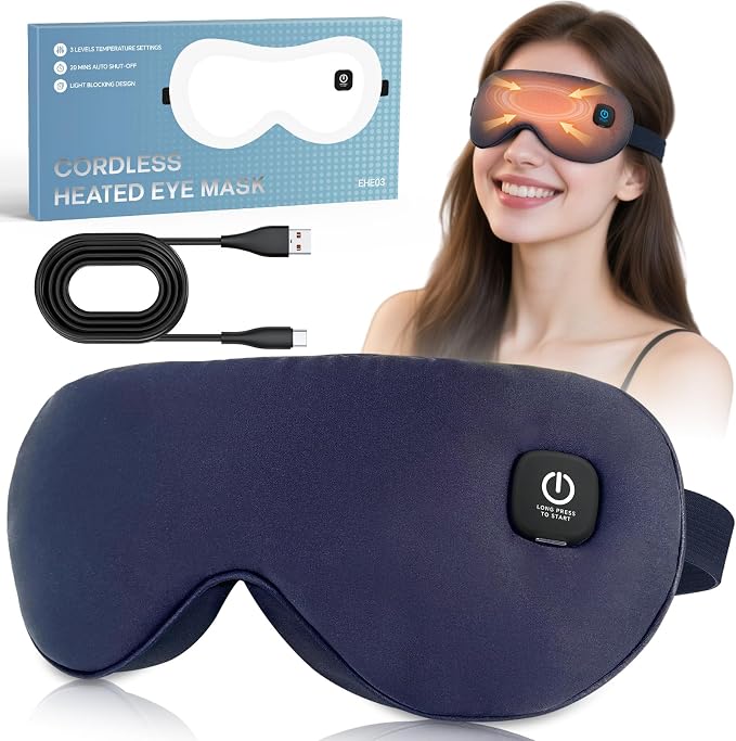 Cordless Heated Eye Mask for Dry Eyes Relief, by Visader