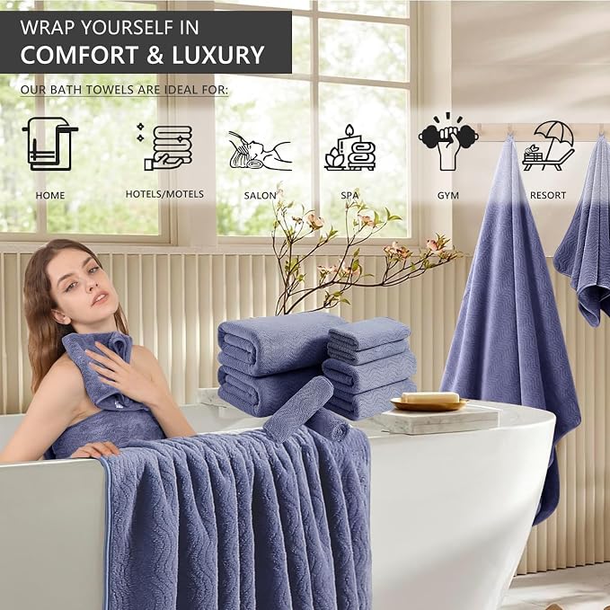 4 Piece Extra Large Bath Towel 35"x70" Oversized Bath Sheet Bath Towel Set - Image 2