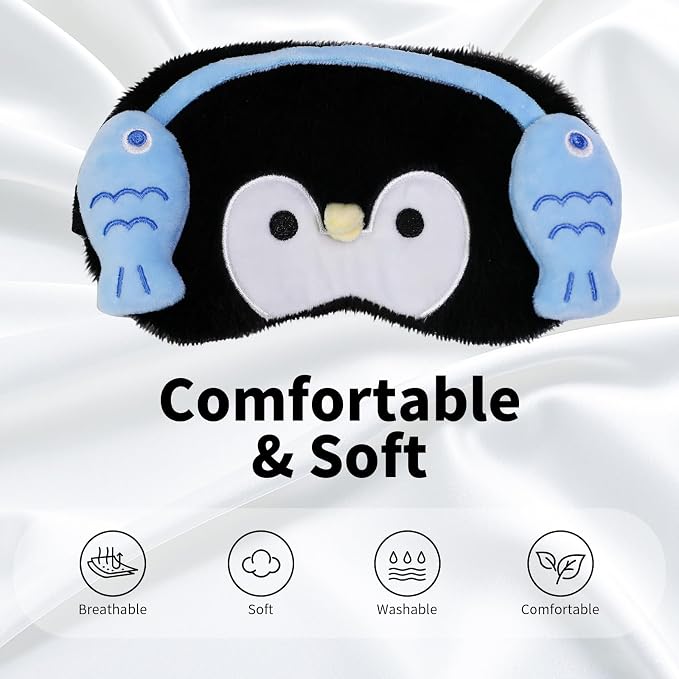 PERFECTSIGHT Sleep Eye Masks, Cute Penguin Sleep Eye Cover Lightweight - Image 3