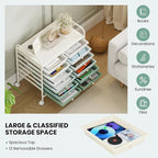 Giantex 12 Drawers Rolling Cart, Mobile Storage Drawer Cart, Classroom - Image 6