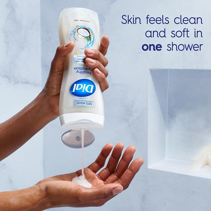 Dial Body Wash, Healthy Hydration, Coconut Milk + Vitamin E, 16 fl oz, Leaves - Image 2