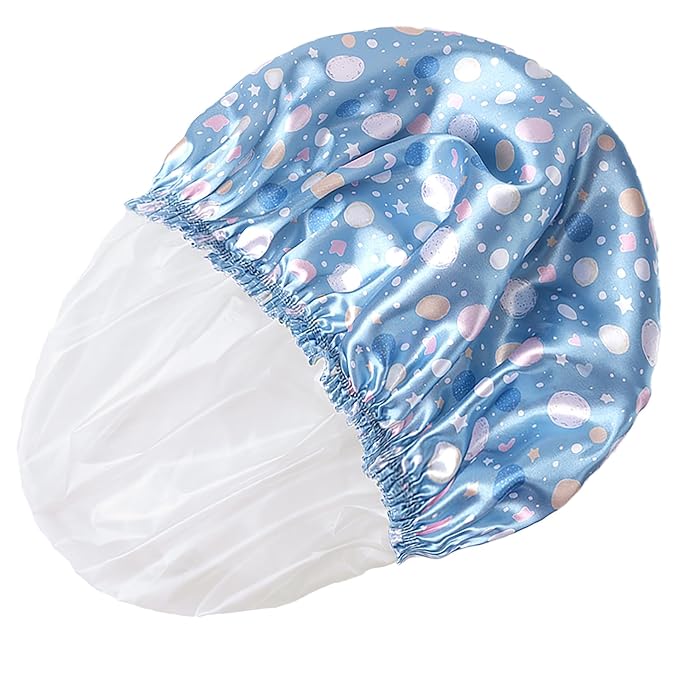 Shower Caps for Women, Double Layers Shower Cap Reusable Waterproof, Bathing - Image 8