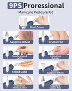 Cordless Electric Nail File Set, Rechargeable Pedicure Tools - Image 6