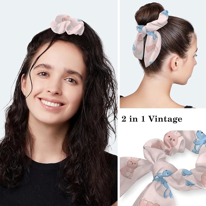 Scrub Caps Women Ponytail Cute Pink and White Leaves Caps Bouffant Working Hat - Image 5