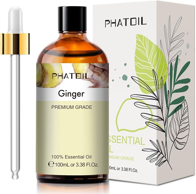 Ginger 3.38fl.oz Essential Oil, PHATOIL Pure Aromatherapy Oils by PHATOIL