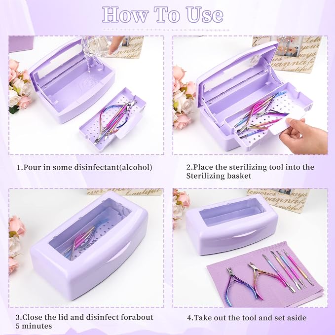 Nail Tool Sterilizer Box, Plastic Sterilizing Tray, Plastic Clean Sterilizing - Image 6