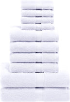 SUPERIOR Egyptian Cotton Pile 10 Piece Towel Set, Includes 2 Bath, 4 Hand by SUPERIOR