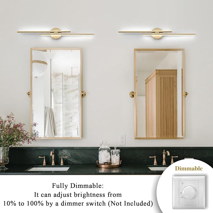 EDISLIVE Dimmable Modern LED Vanity Light Fixtures Bathroom Vanity Wall Lighting - Image 3