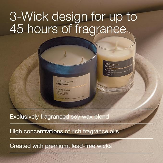 Bath & Body Works 3-Wick Candle, Mahogany Coconut Candle, Strong Throw - Image 4