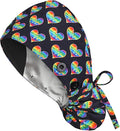 Satin Lined Scrub Caps with Buttons & Sweathand, Surgical Caps by Yuest