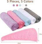 AIDEA Microfiber Hair Towel Wrap, 5 Pack Turbans, Super Absorbent Quick Dry - Image 7