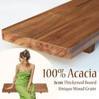 Premium 1.2IN Thickened Board Acacia Wood Bathtub Tray Caddy - Image 6
