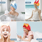 2Pcs Microfiber Hair Drying Cap, Ultra Absorbent Hair Towel Wrap Turban - Image 7
