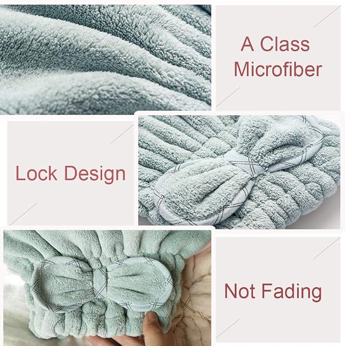 Jseng Microfiber Hair Drying Towel Cap, Extrame Soft & Ultra Absorbent - Image 4