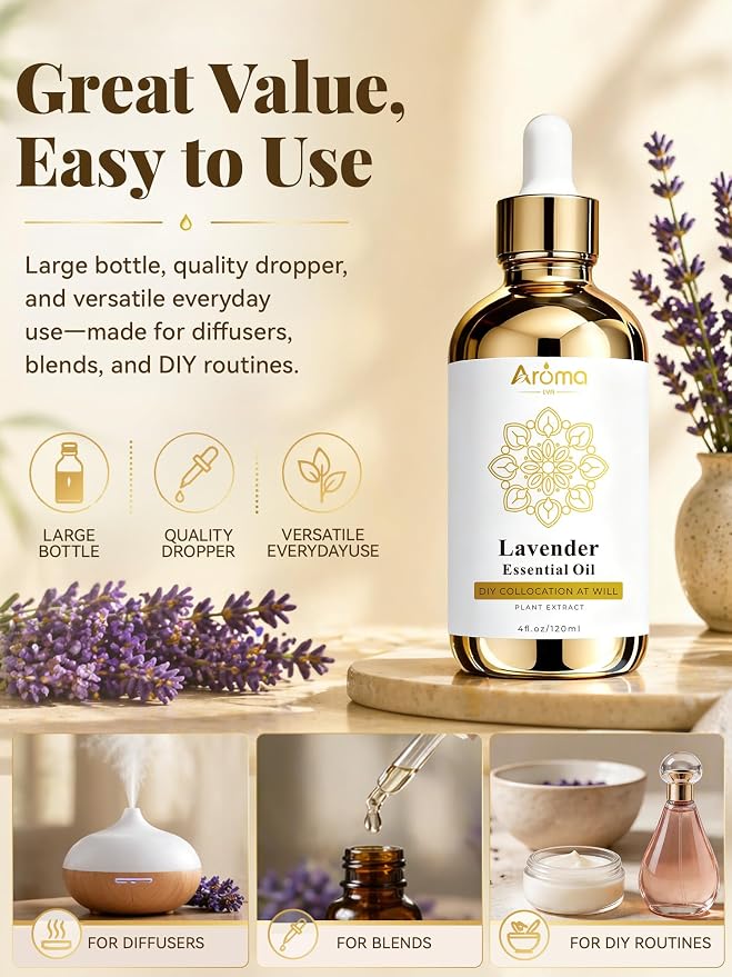 100% Pure Lavender Essential Oil 4 fl oz - Image 4