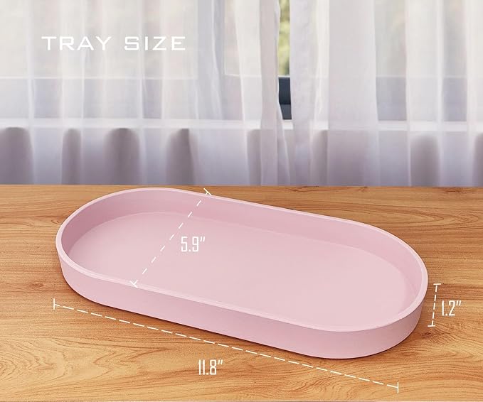 Pink Small Tray, Oval Tray for Kitchen Counter, Bathtub Bathroom Vanity Items - Image 6
