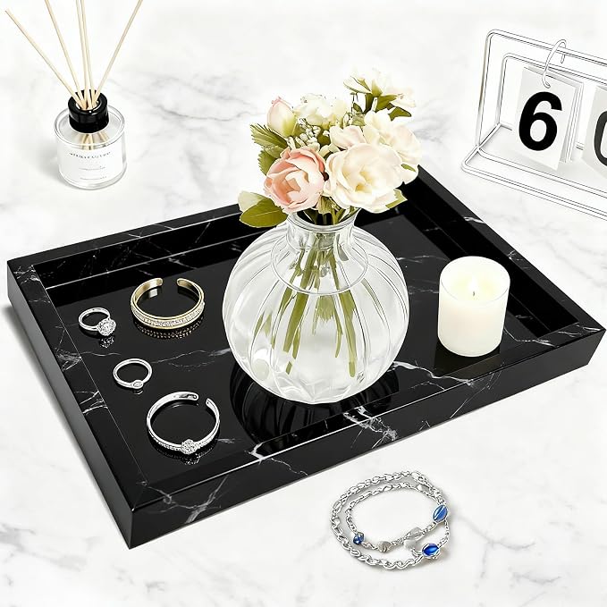 Pure Natural Marble Tray for Bathroom, Sink. Cosmetics, toiletries, etc. can be - Image 4