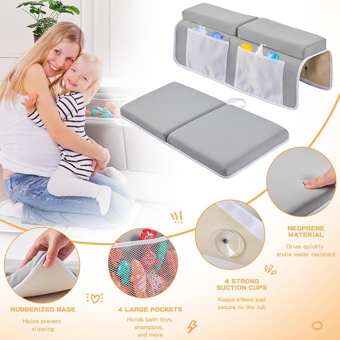 Bath Kneeler and Elbow Rest Pad Set, Thick Soft Quick Dry Bathtub Mat - Image 6