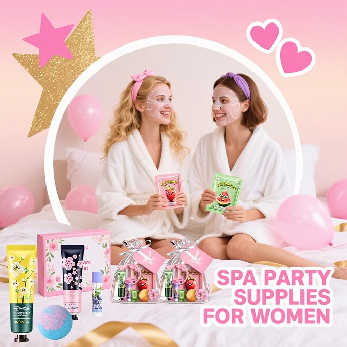 55PCS Spa Party Supplies for Girls, Spa Party Favors Face Masks, Hand Cream - Image 6