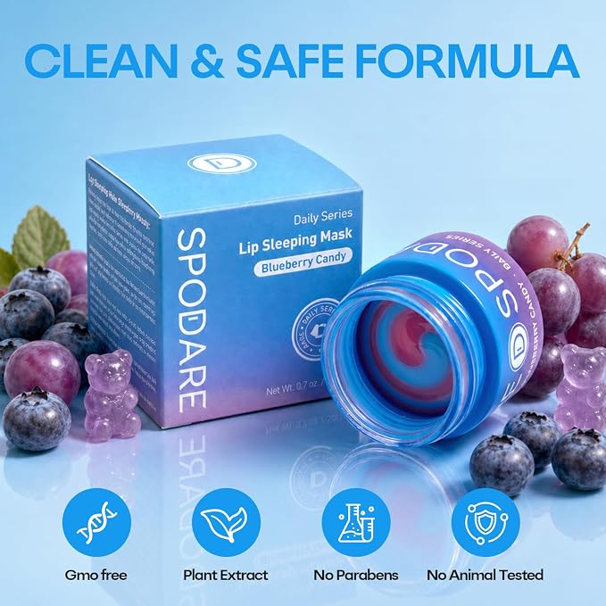 SPODARE 20g Blueberry Lip Mask Overnight, Lip Moisturizer - Image 9