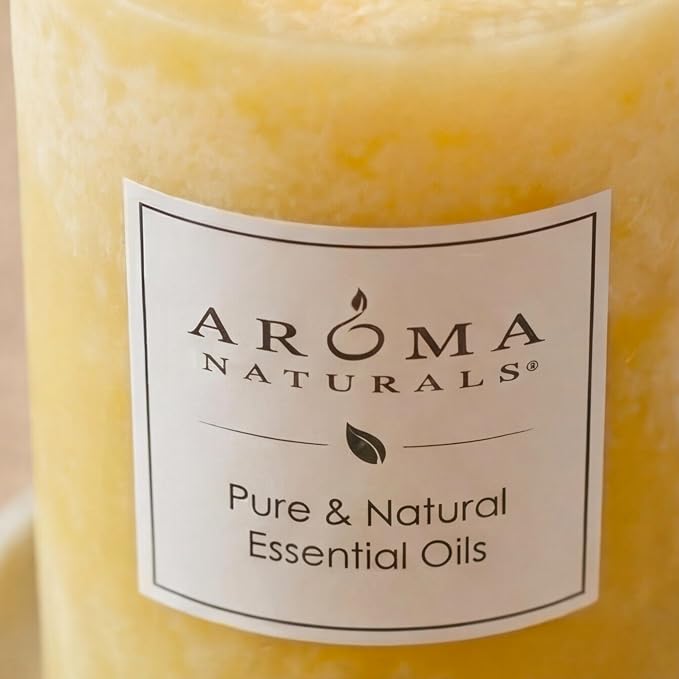 Aroma Naturals Essential Oil Orange and Lemongrass Scented Pillar Candle - Image 6