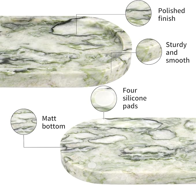 Natural Marble Tray Oval, Bathroom Vanity Tray - Image 3