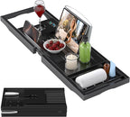 Foldable Bathtub Caddy Tray for Tub, Bamboo Expandable Bath Table Trays by Unknown