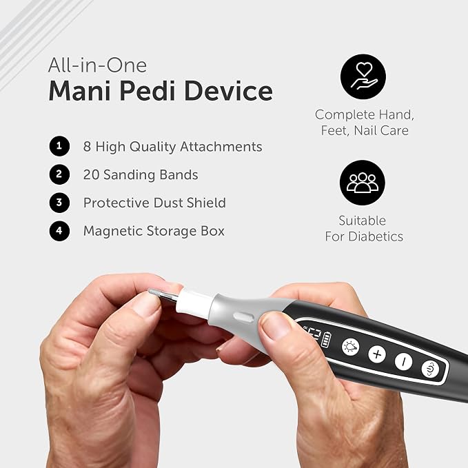 UTILYZE PediLux Pro Professional Manicure Pedicure Kit, Thick Toenail Grinder - Image 4