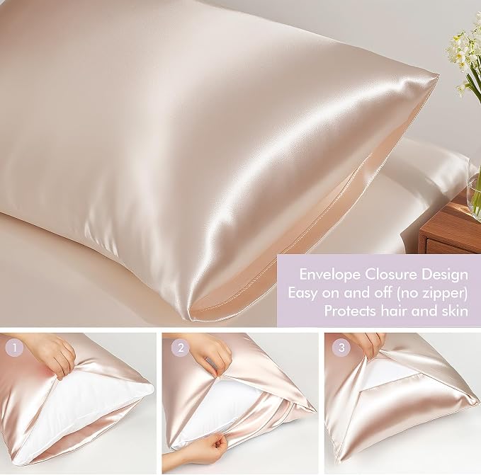 Vegan Silk Sleep Set, Vegan Silk Pillowcase - Image 3