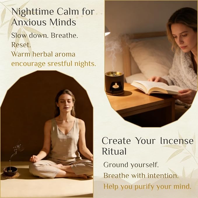 5 in 1 Incense Diffuser & Holder Set, Ceramic Aromatherapy Burner - Image 4