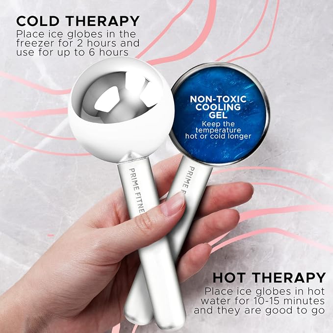 Ice Globes for Facials | Unbreakable Steel Cooling Roller | Cryo Sticks for - Image 3
